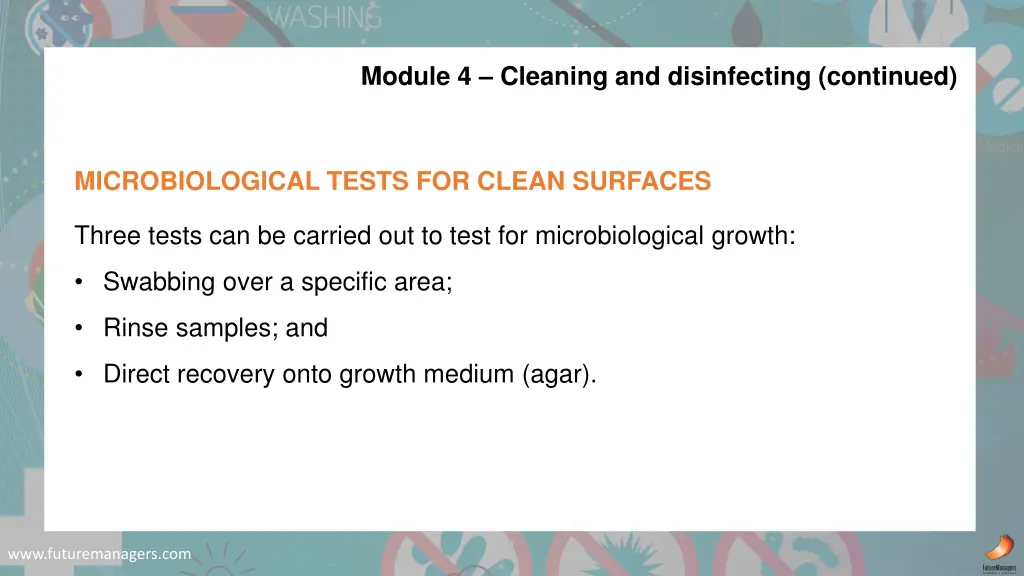 module 4 cleaning and disinfecting continued 2