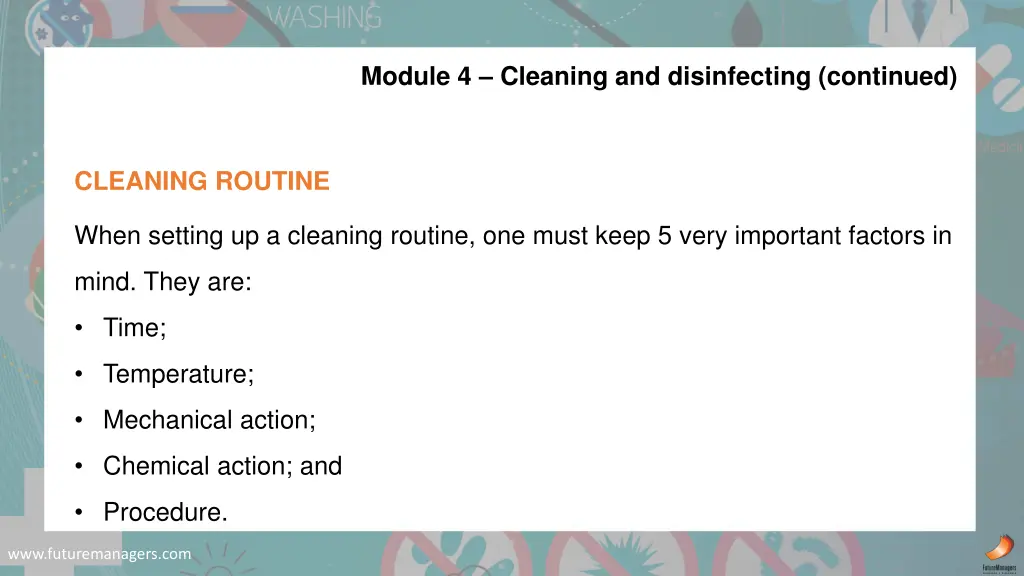 module 4 cleaning and disinfecting continued 3