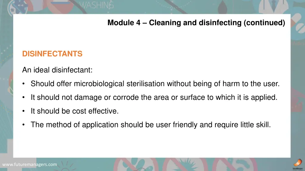 module 4 cleaning and disinfecting continued 5