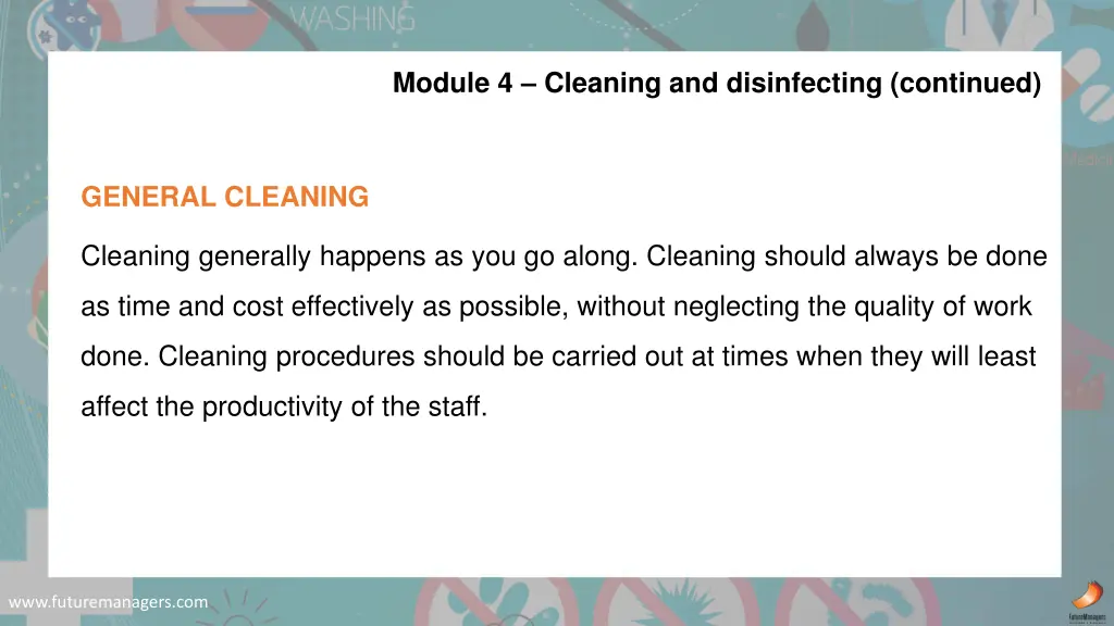 module 4 cleaning and disinfecting continued 6