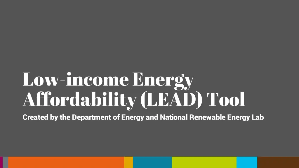 low income energy affordability lead tool created