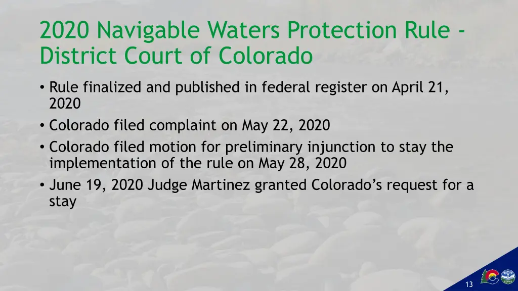 2020 navigable waters protection rule district