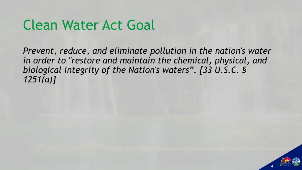 clean water act goal