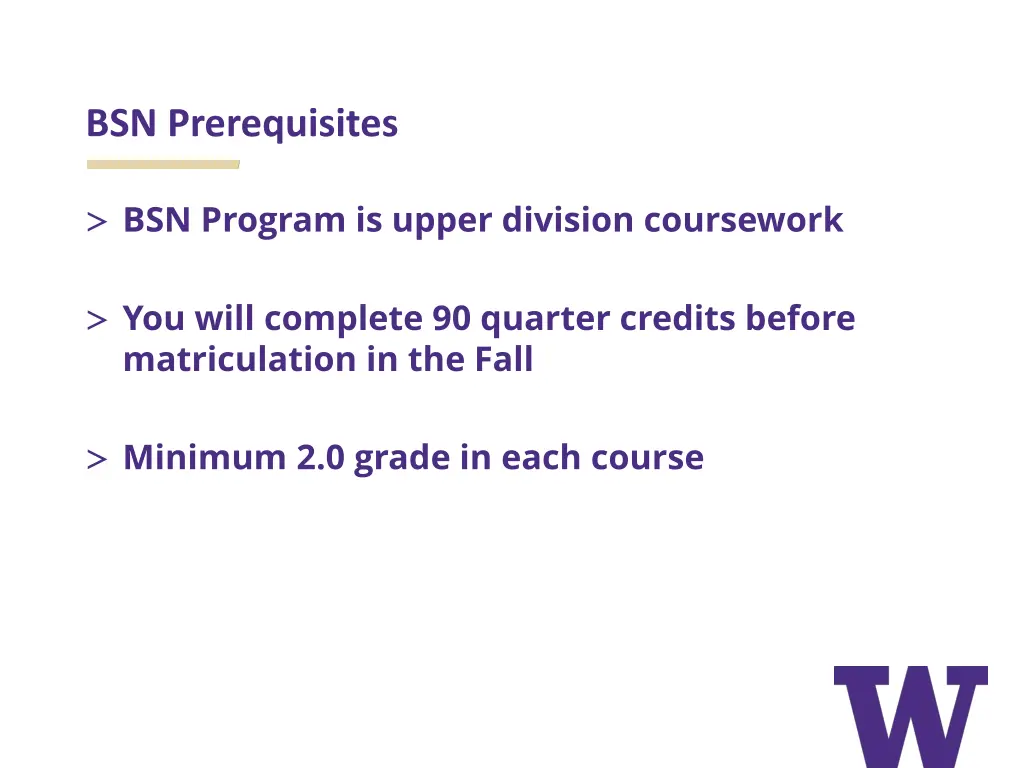 bsn prerequisites