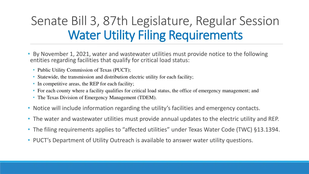 senate bill 3 87th legislature regular session