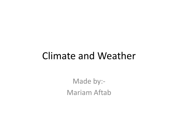 climate and weather