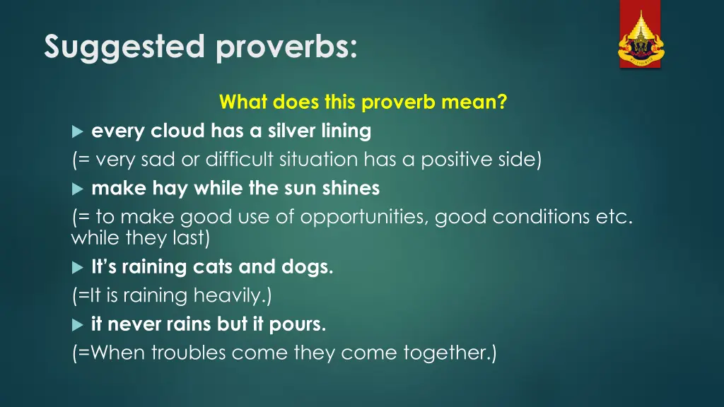 suggested proverbs