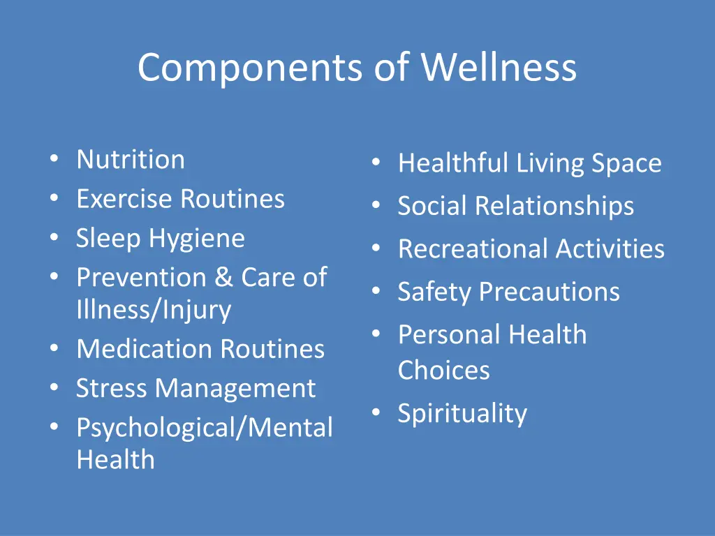 components of wellness