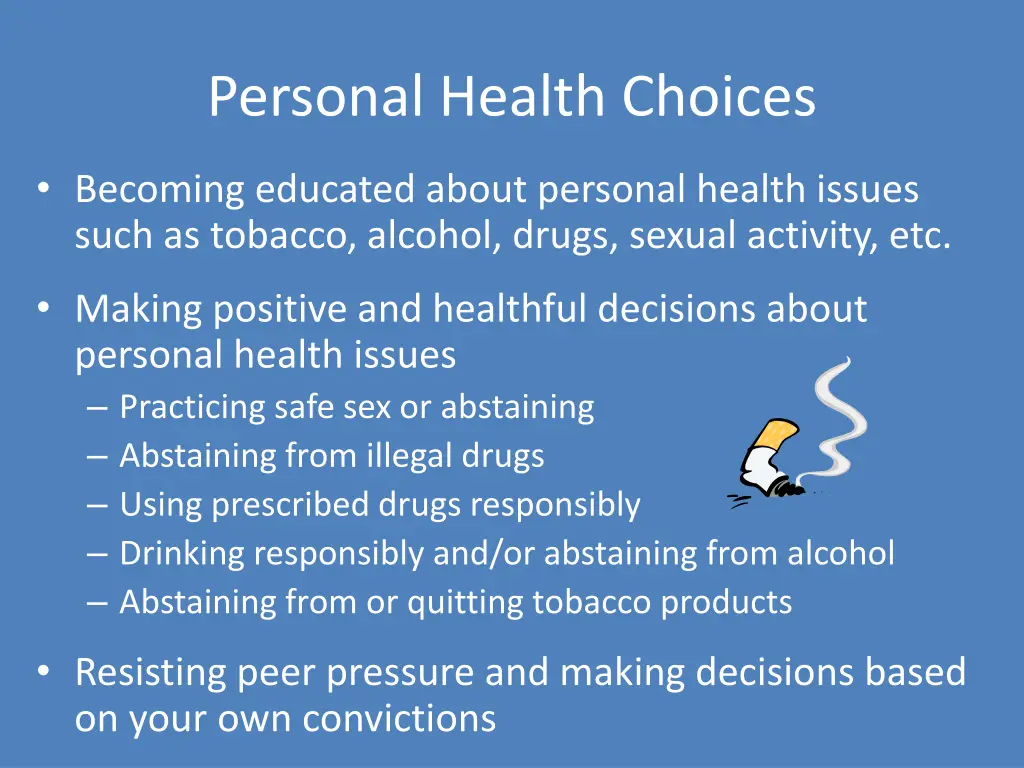 personal health choices