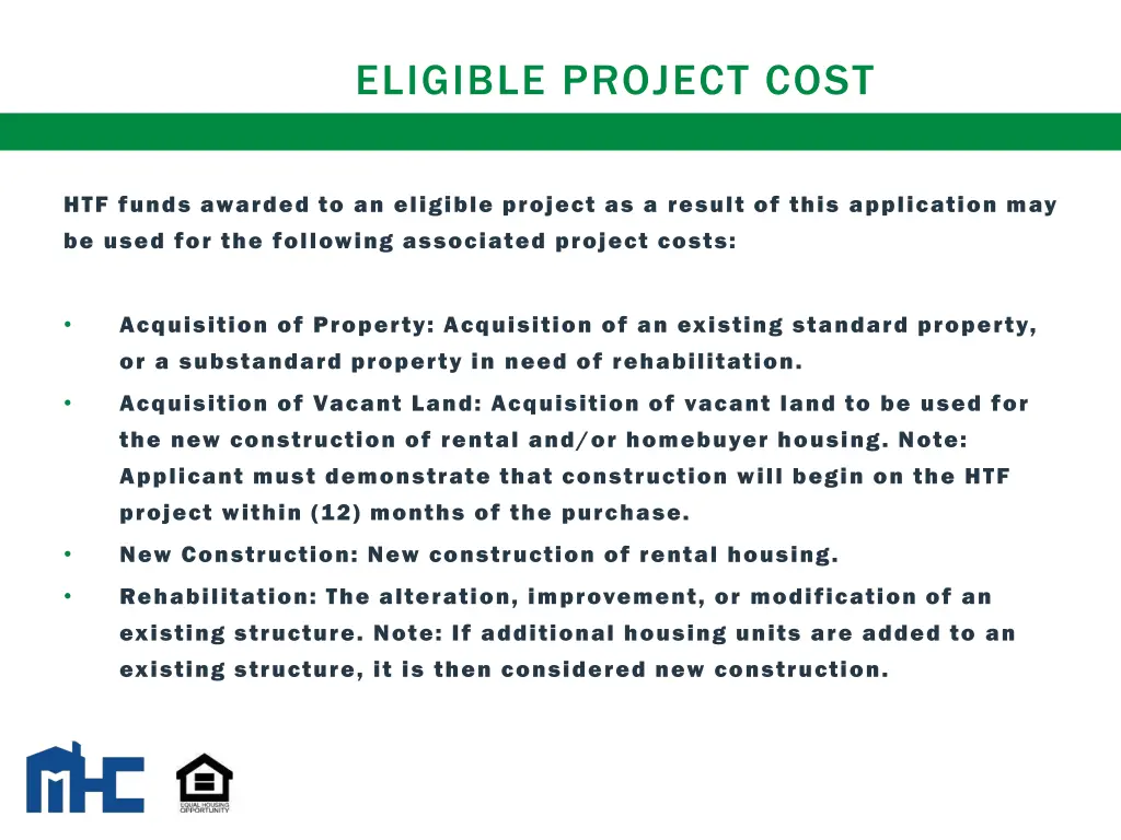 eligible project cost