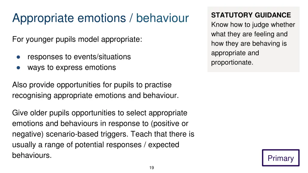 appropriate emotions behaviour