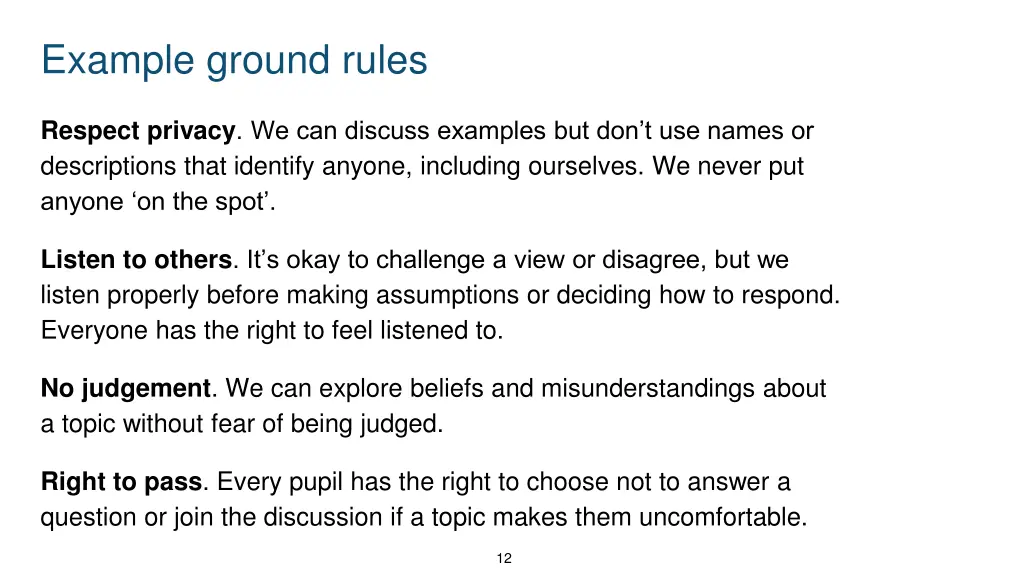 example ground rules