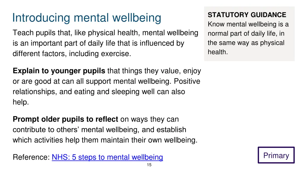 introducing mental wellbeing