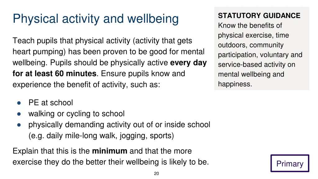 physical activity and wellbeing