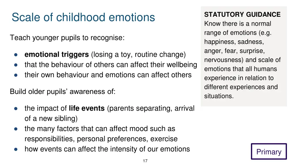 scale of childhood emotions