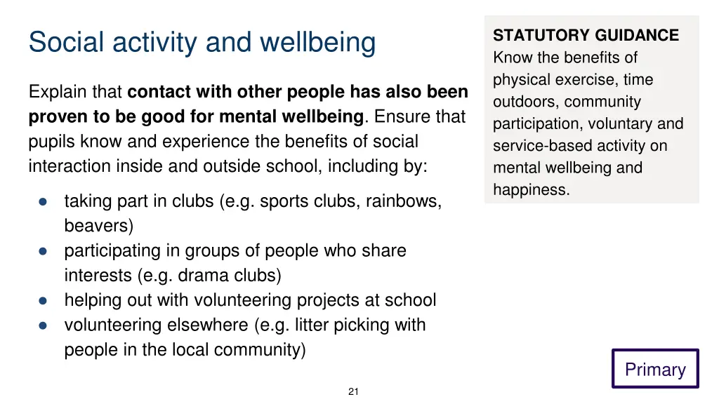 social activity and wellbeing