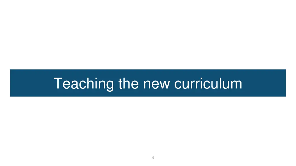 teaching the new curriculum