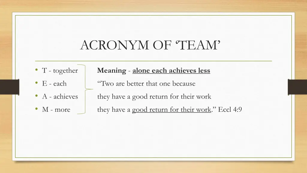 acronym of team