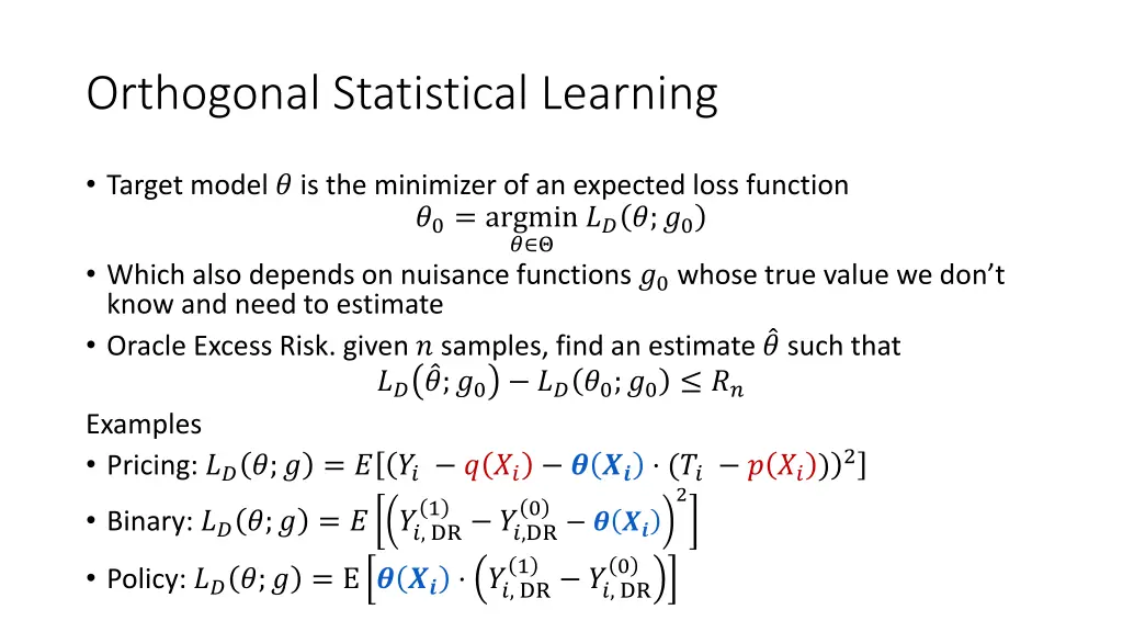 orthogonal statistical learning