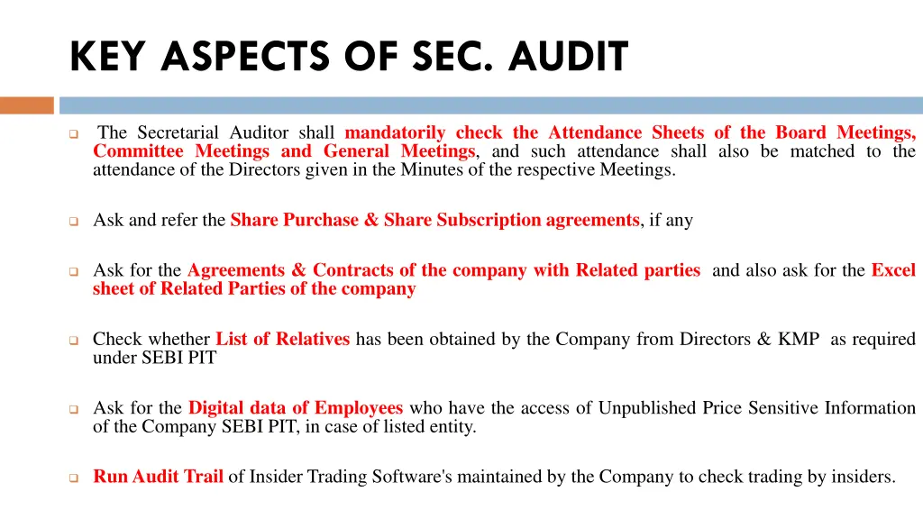 key aspects of sec audit 1