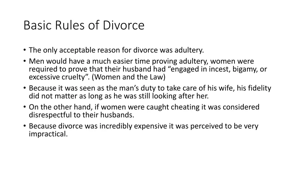 basic rules of divorce