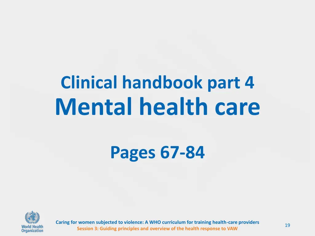 clinical handbook part 4 mental health care