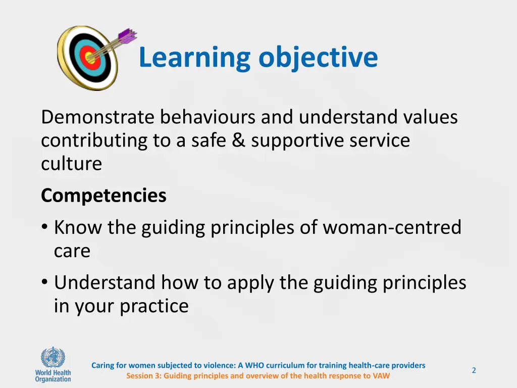 learning objective