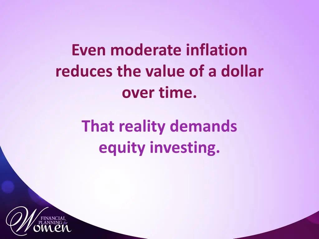 even moderate inflation reduces the value