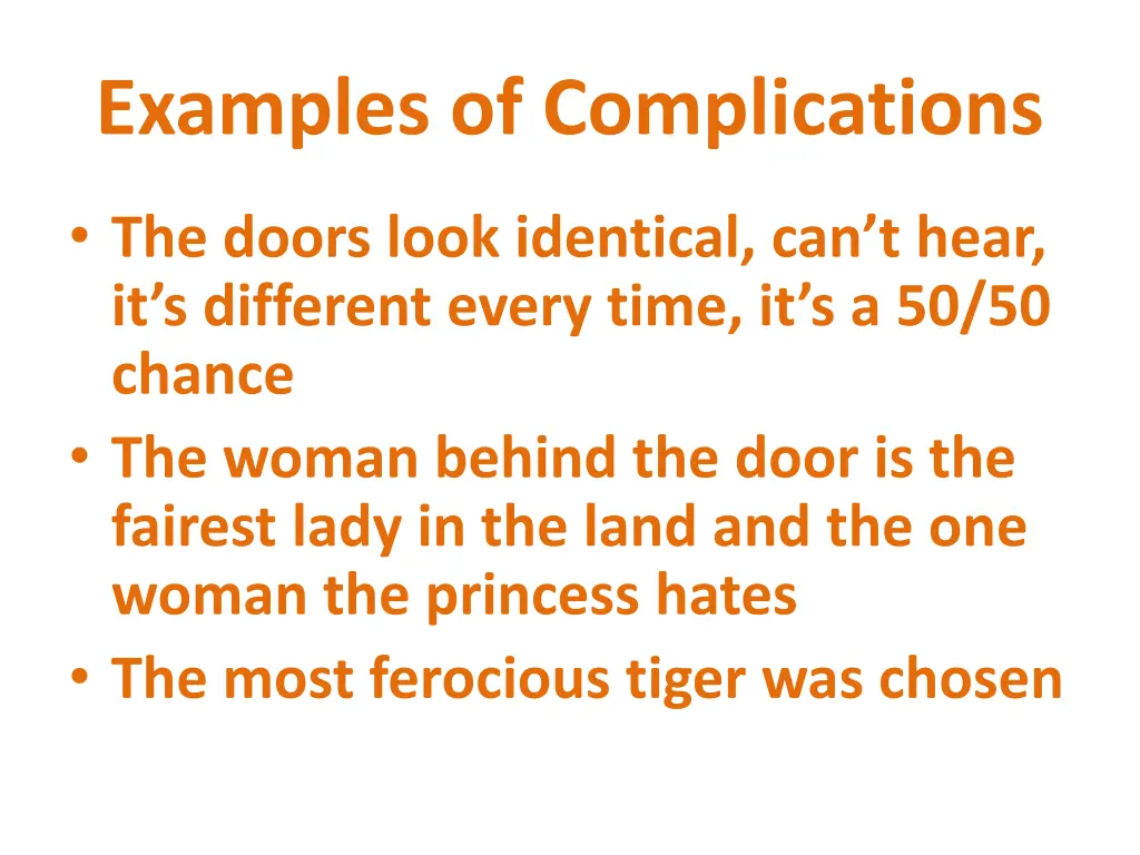 examples of complications