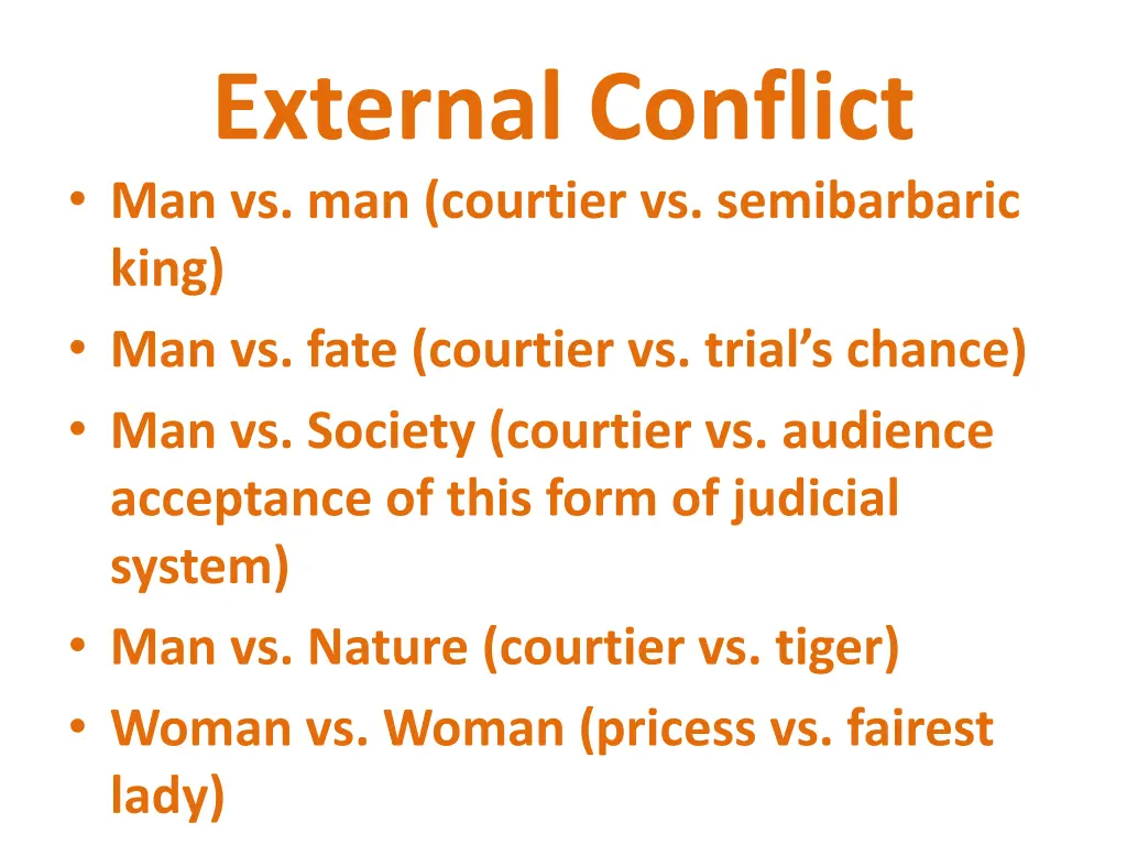 external conflict man vs man courtier