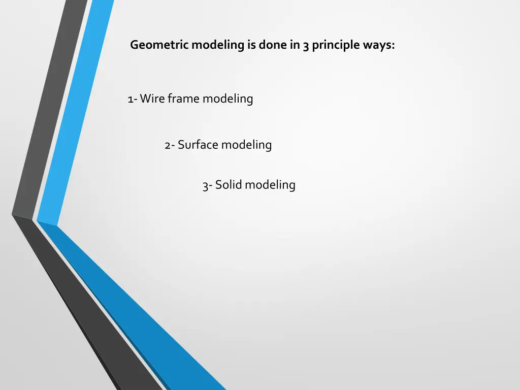 geometric modeling is done in 3 principle ways