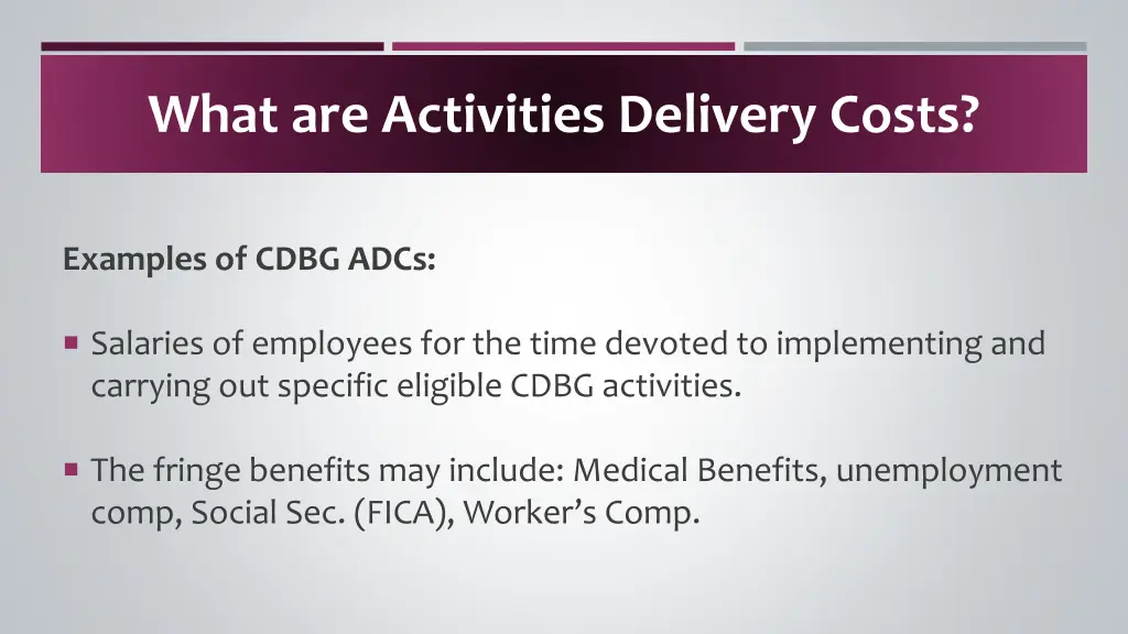 what are activities delivery costs 1