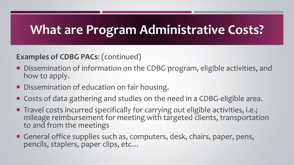 what are program administrative costs 2