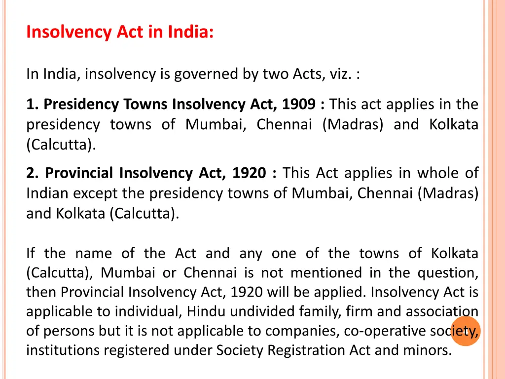 insolvency act in india