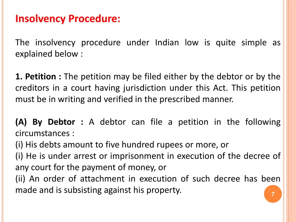 insolvency procedure