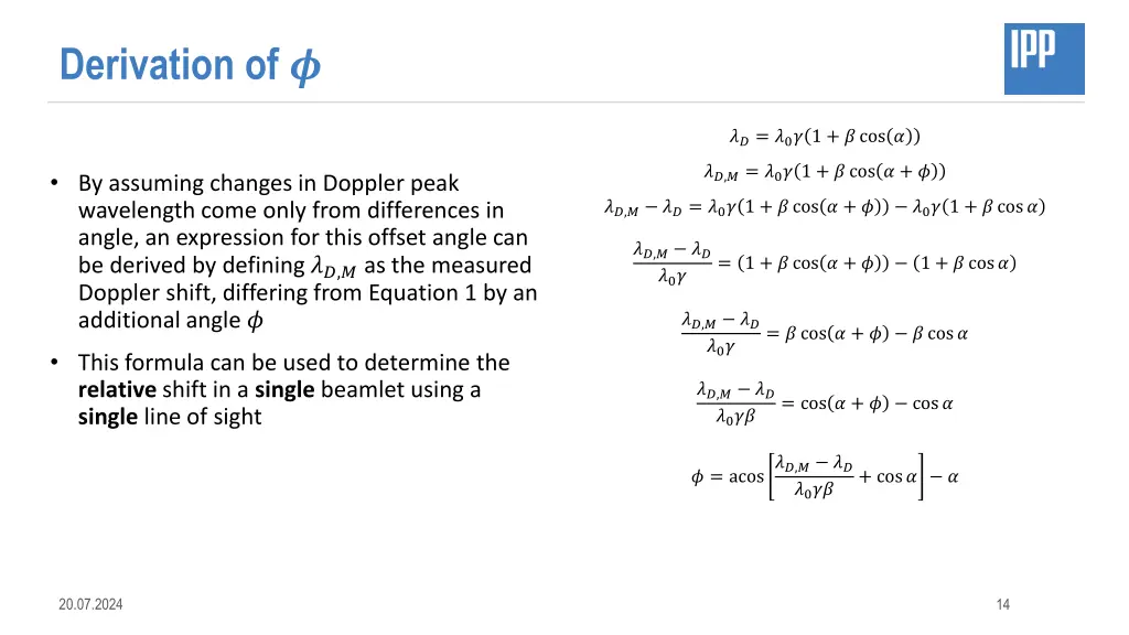 derivation of