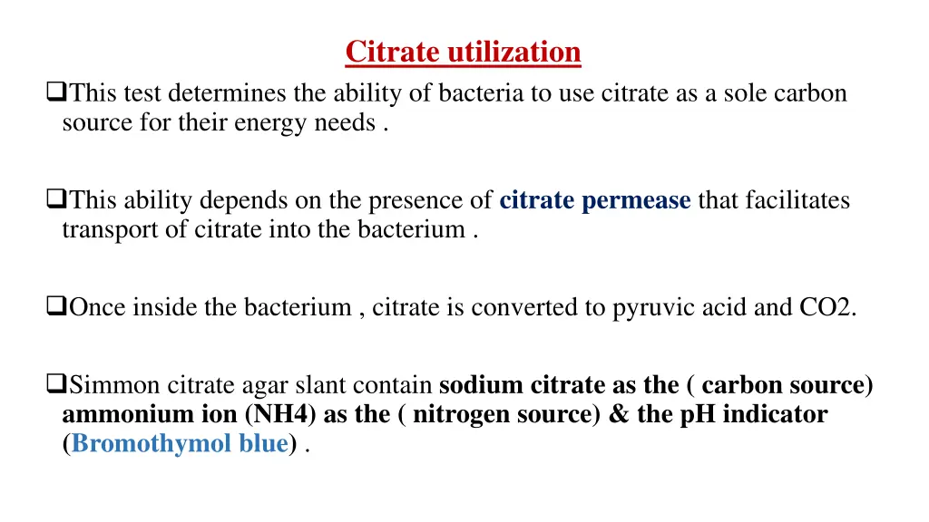 citrate utilization