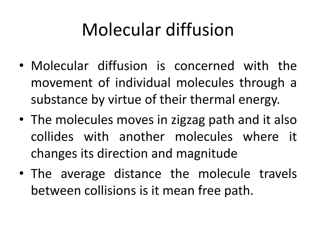 molecular diffusion