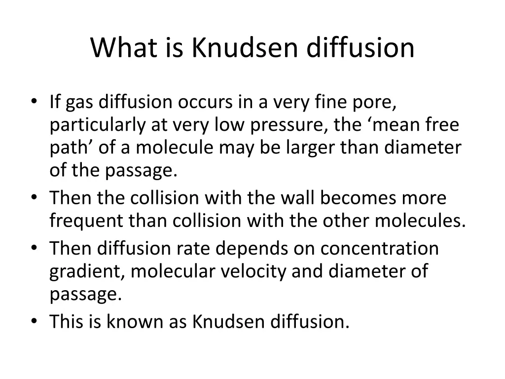 what is knudsen diffusion