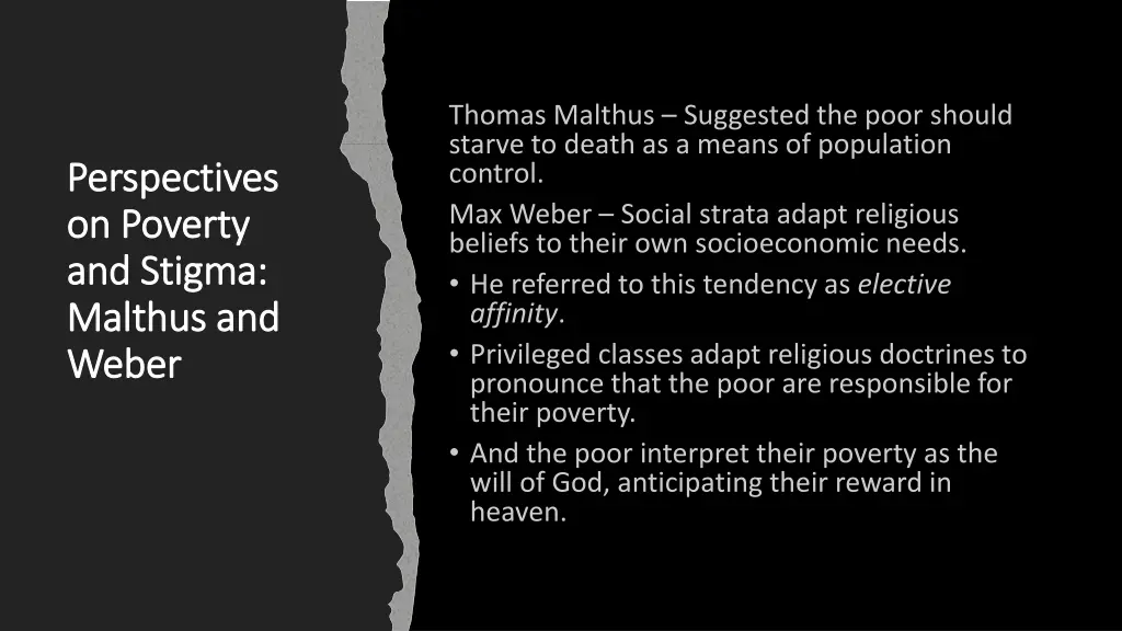 thomas malthus suggested the poor should starve