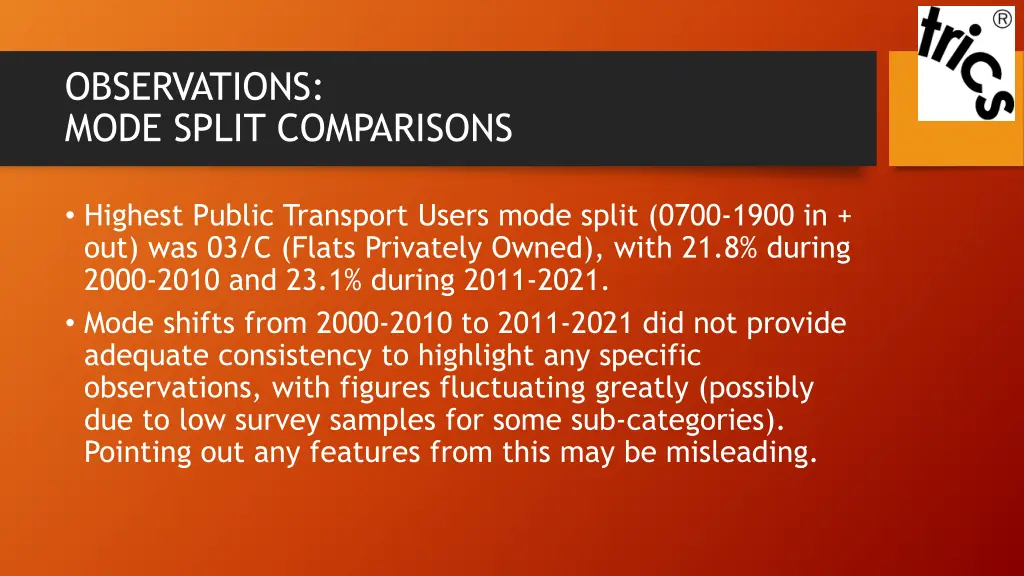 observations mode split comparisons 2