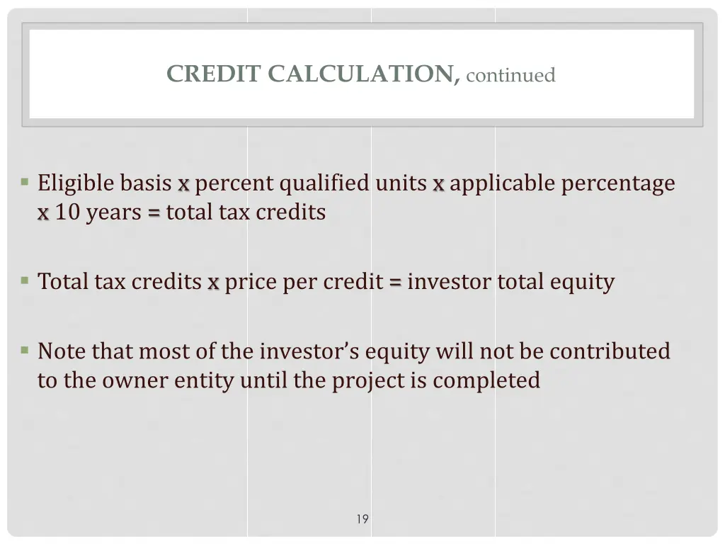 credit calculation continued 3