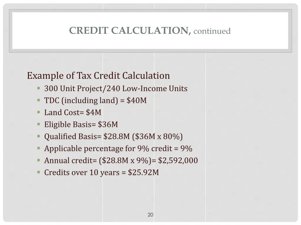 credit calculation continued 4