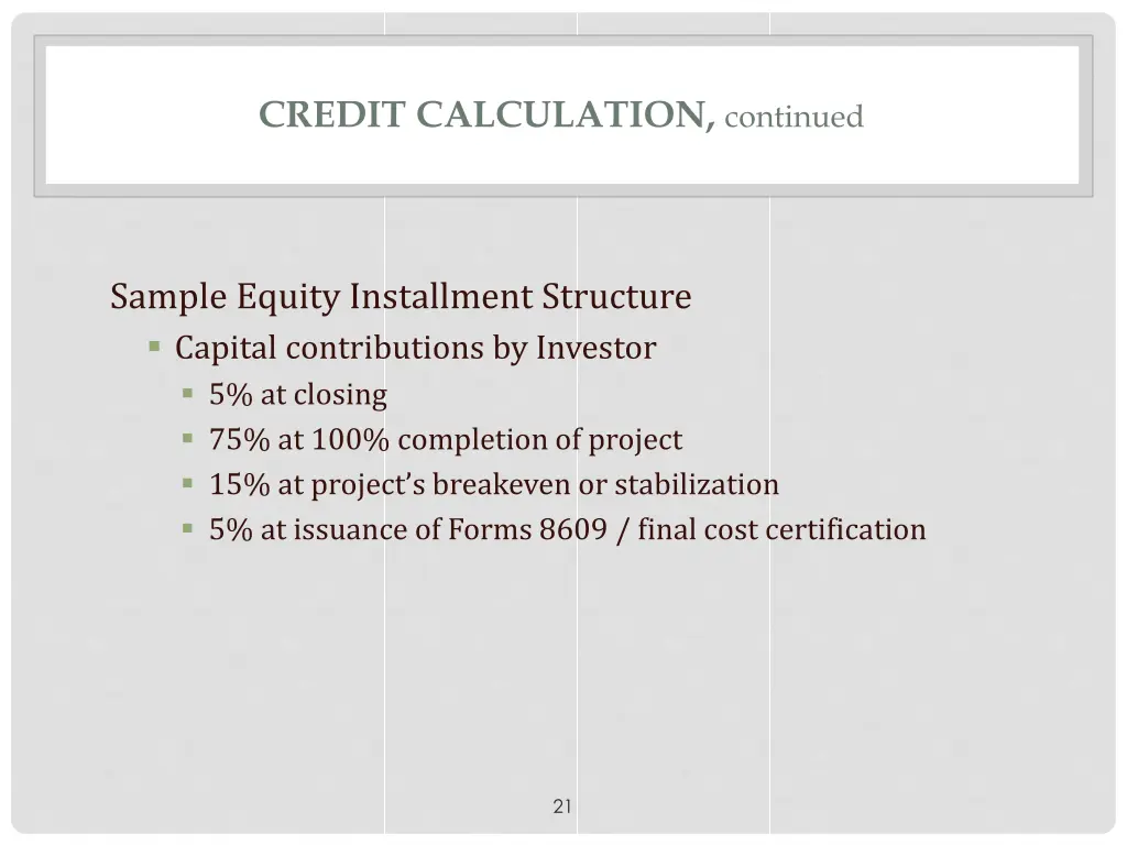 credit calculation continued 5