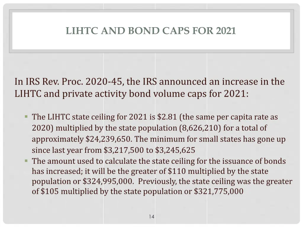 lihtc and bond caps for 2021