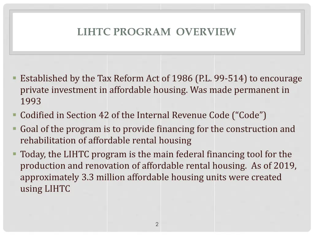 lihtc program overview