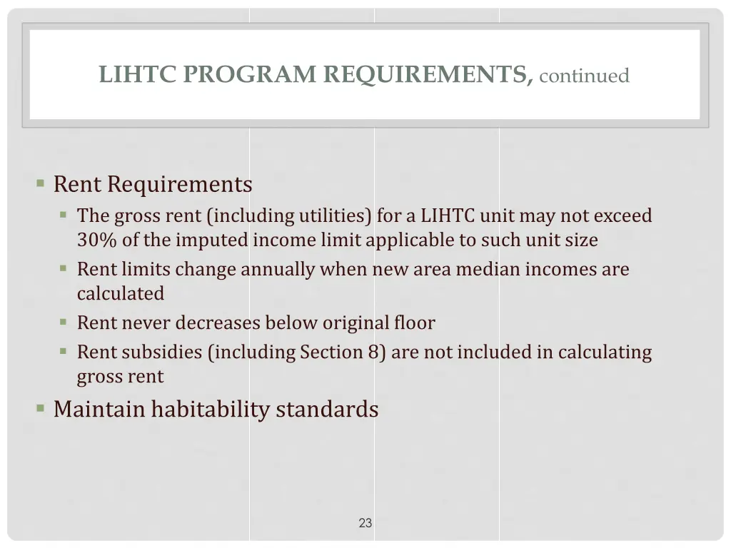 lihtc program requirements continued