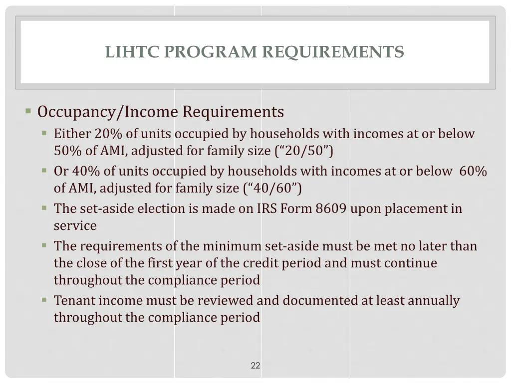 lihtc program requirements