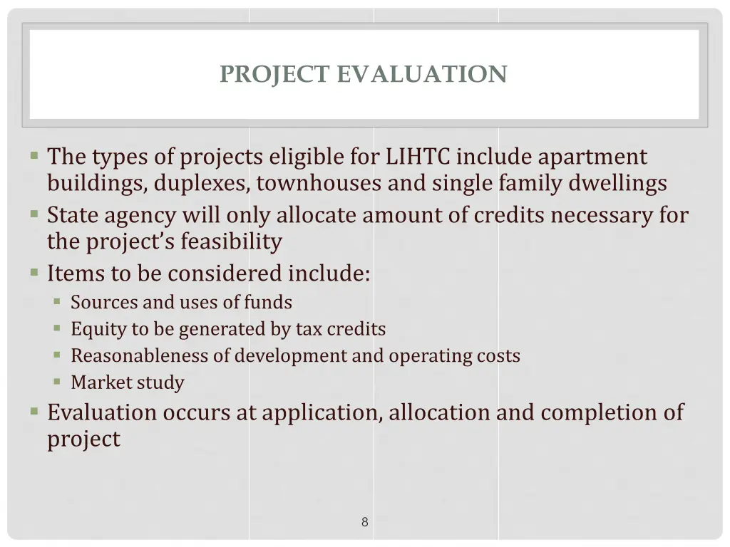 project evaluation