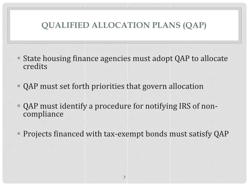 qualified allocation plans qap